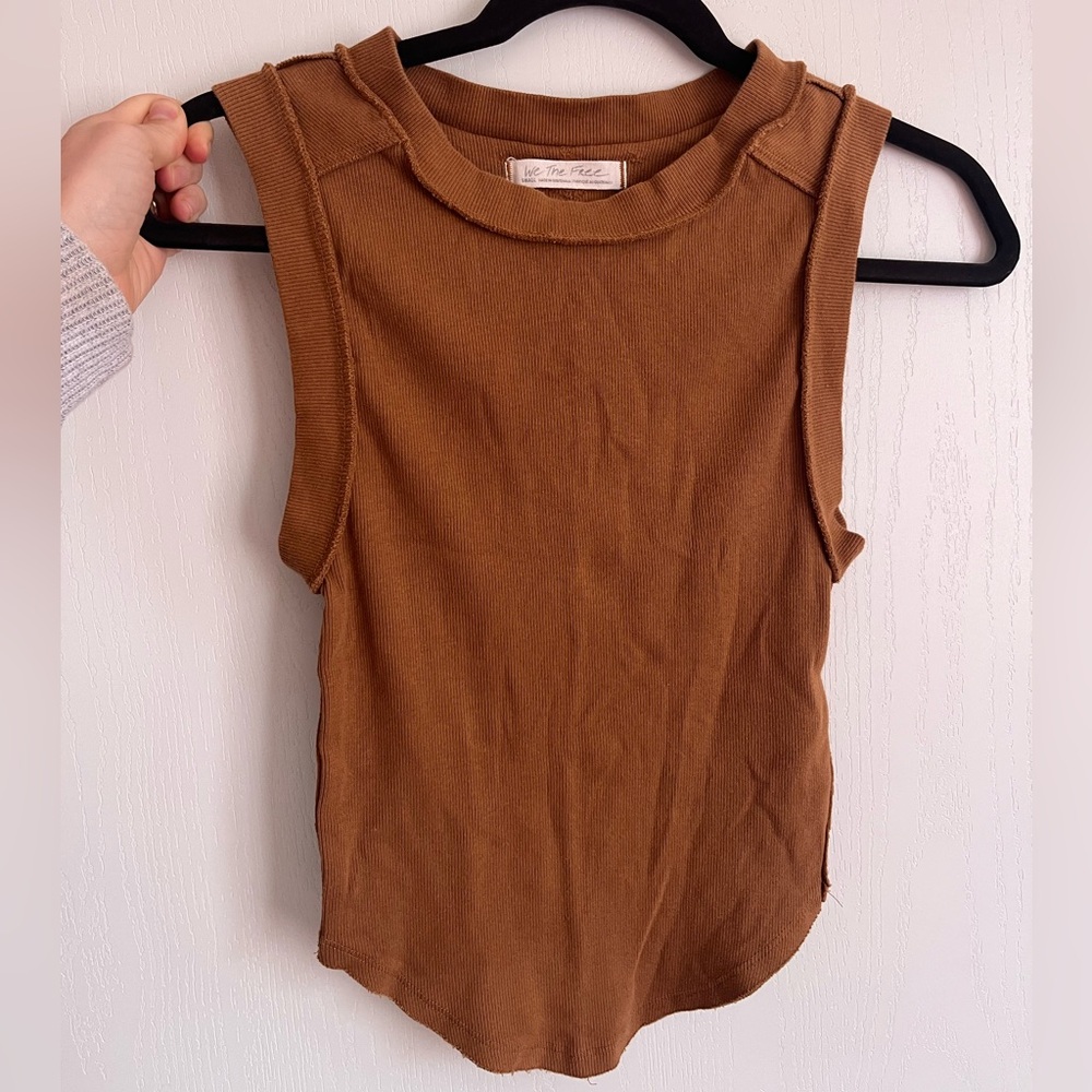 We The Free, caramel/tan cotton tank top
